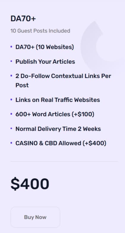 DA70+ Guest Posting Package publisher screenshot